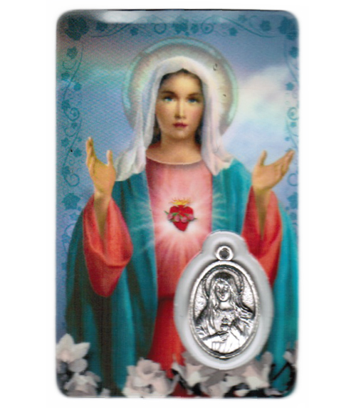 Carte de priere sacré-coeur de marie