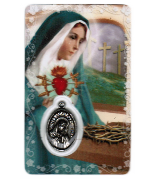 Carte de priere notre dame des 7 douleurs