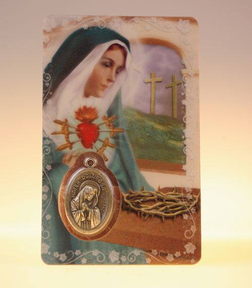 Carte de priere notre dame des 7 douleurs