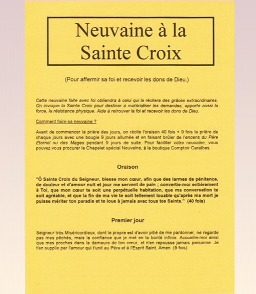 Neuvaine Sainte Croix