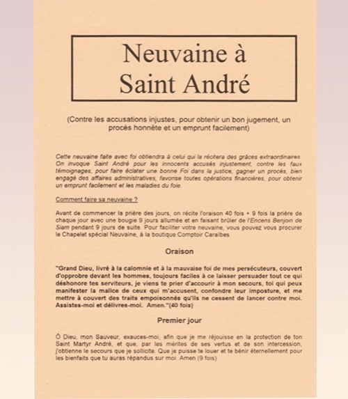Neuvaine Saint André