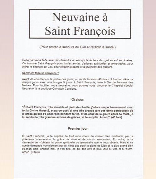 Neuvaine Saint Francois