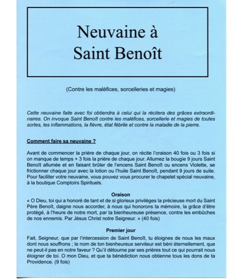 Neuvaine Saint Benot