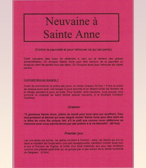 Neuvaine Sainte Anne