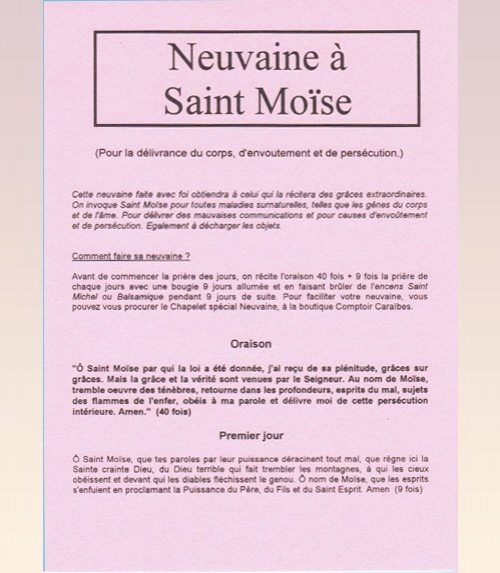 Neuvaine Saint MoÏse