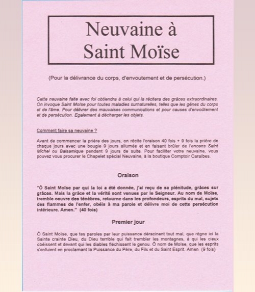 Neuvaine Saint Mose