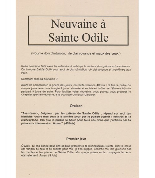 Neuvaine Sainte Odile