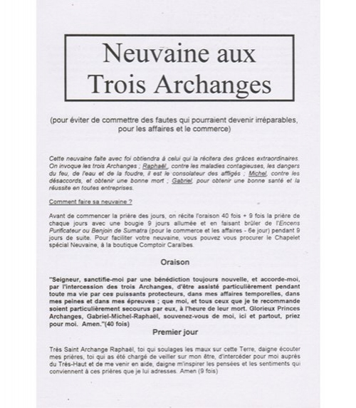 Neuvaine aux Trois Archanges