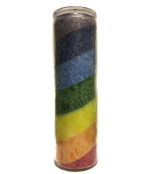 bougie 7 couleurs - 7 chakras (emballage verre)