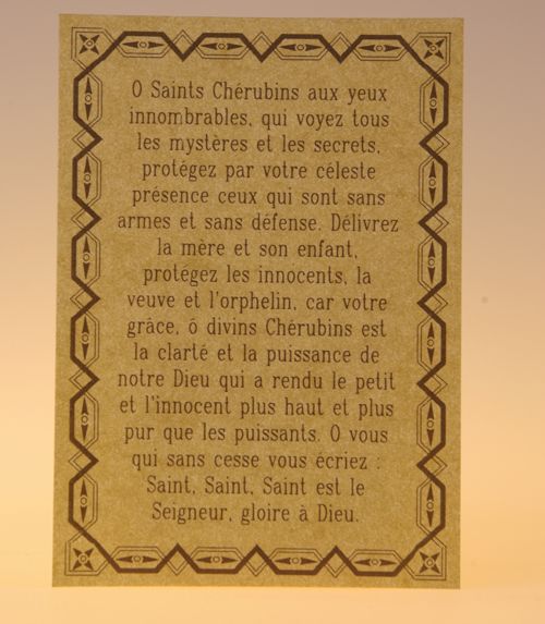 Parchemin prière chérubins