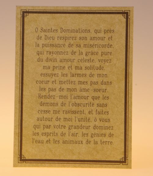 Parchemin prière dominations