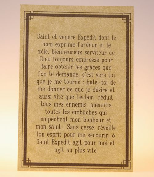 Parchemin saint expédit